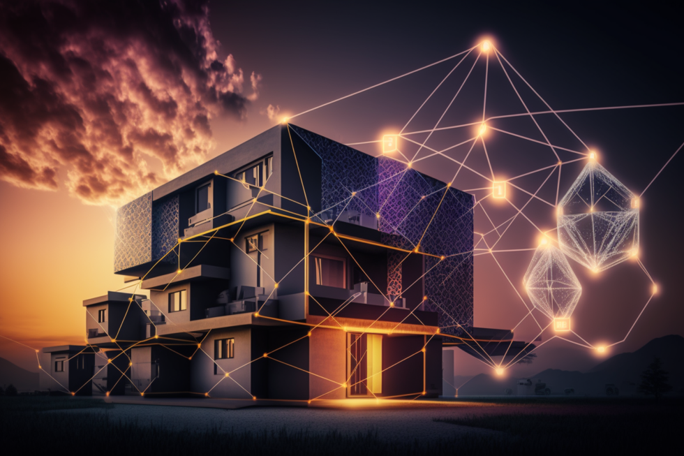 How Polygon Powers Landbitt Infrastructure Infographic explaining how the Polygon network provides scalable, low-cost blockchain infrastructure for the Landbitt real estate platform.