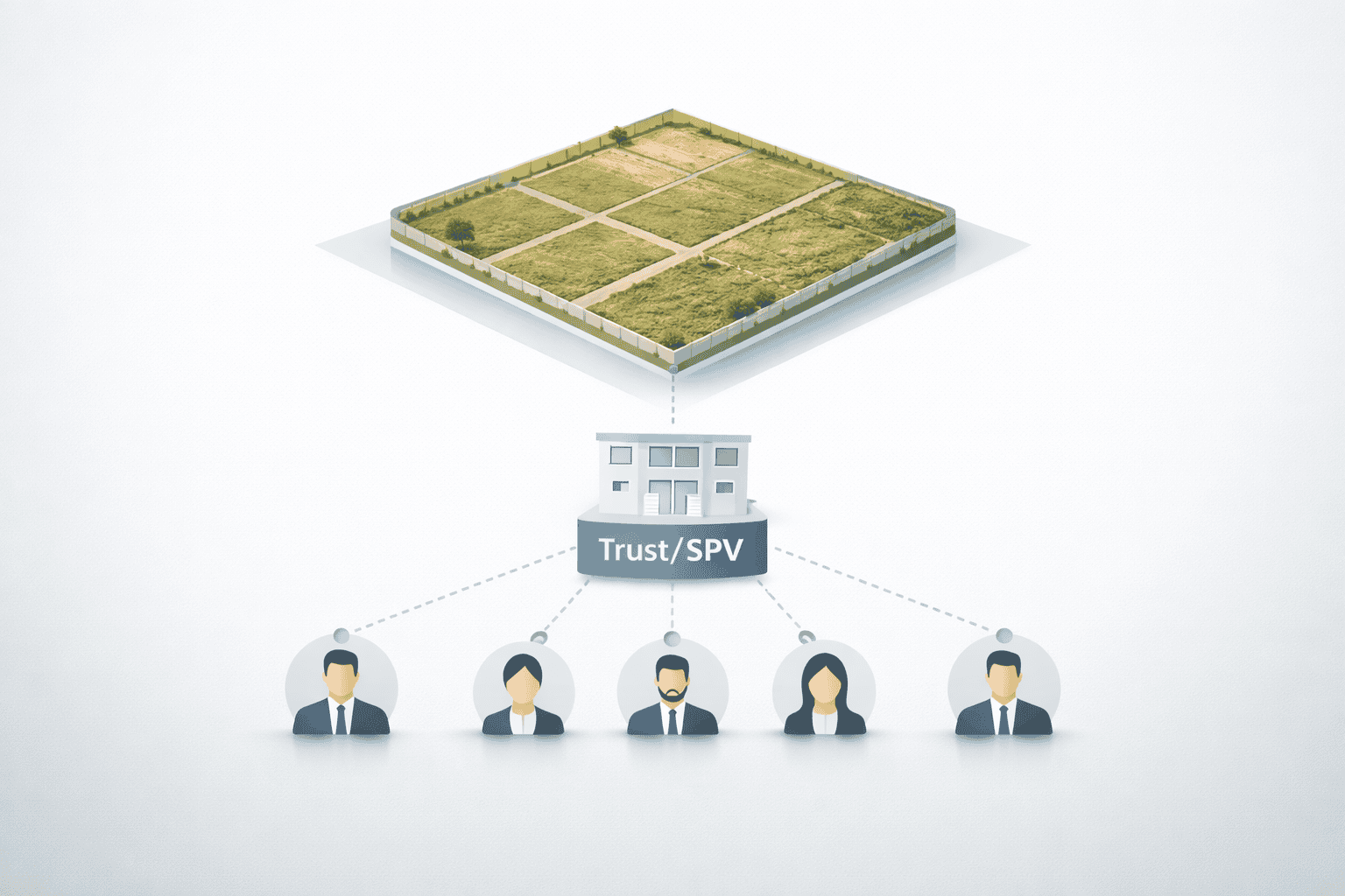 Fractional land ownership structure for beginners in India through trust model