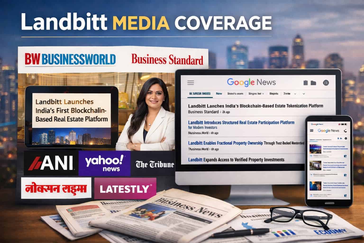Landbitt media coverage featuring BusinessWorld Business Standard ANI News and other national media publications