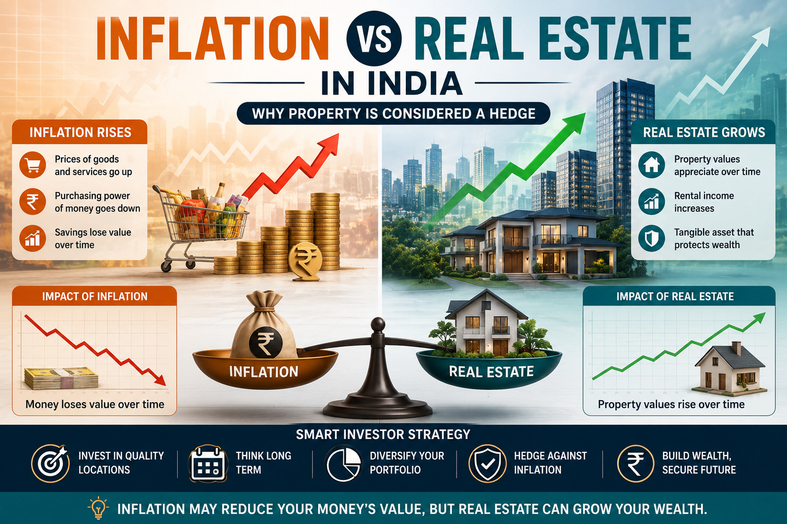 inflation-vs-real-estate-india inflation vs real estate India showing property growth and wealth protection against rising prices
