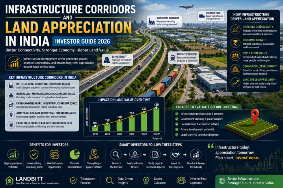 Basic Infrastructor infrastructure corridors and land appreciation in India