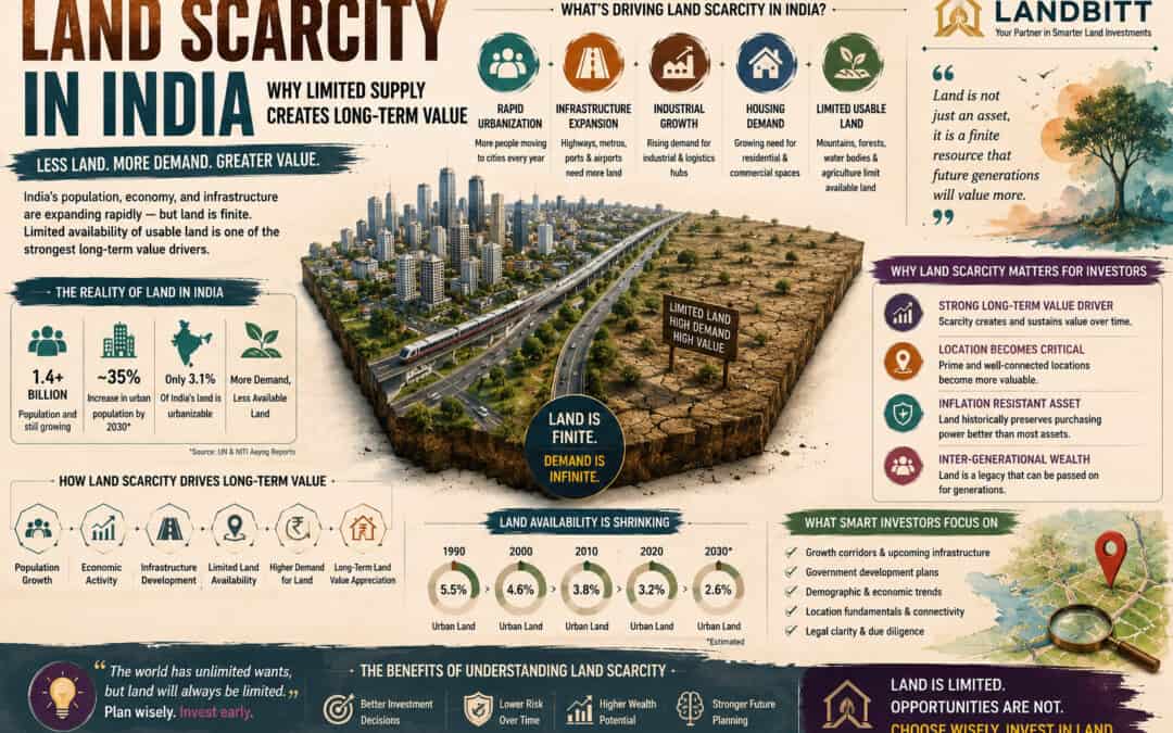 Land Scarcity in India: Why Limited Supply Creates Long-Term Value (2026 Guide)